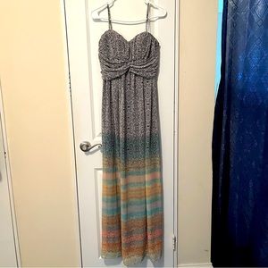 Jessica Simpson Size M Sleeveless Bohemian/Beach Multicolor Gradient Maxi Dress